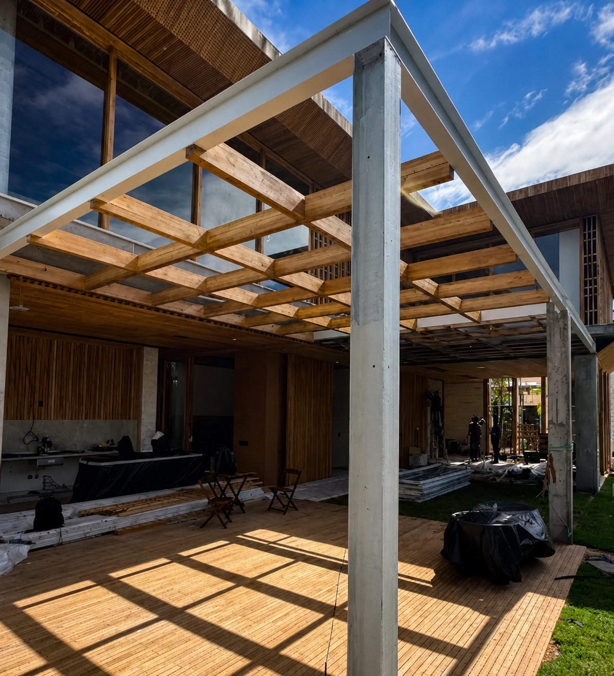 Pergolado em madeira — projeto IA Madeiras
